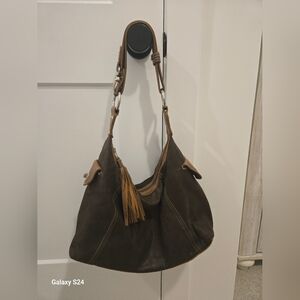 Roots Brown Leather Tote Bag